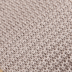 Amanda Christensen Taupe Beige Knitted Wool Tie Fabric