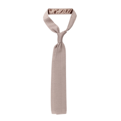 Amanda Christensen Taupe Beige Knitted Wool Tie Feature