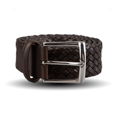 Brown Braided Leather Belt