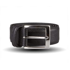 Black Grained Leather Belt