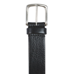 Anderson's Black Saddle Leather Silver Buckle 35mm Belt Buckle