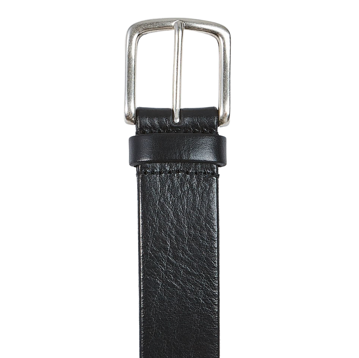 Anderson's Black Saddle Leather Silver Buckle 35mm Belt Buckle