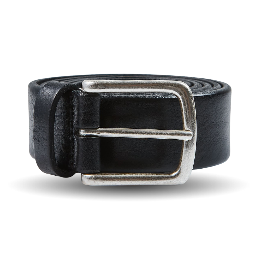 Anderson's Black Saddle Leather Silver Buckle 35mm Belt Feature