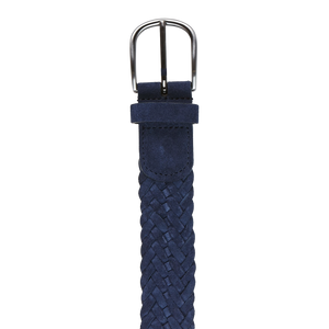 Anderson's Blue Braided Suede Leather 35mm Belt Buckle