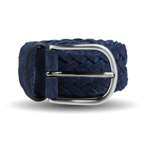 Anderson's Blue Braided Suede Leather 35mm Belt Feature