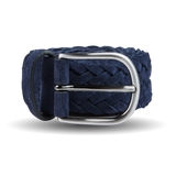 Anderson's Blue Braided Suede Leather 35mm Belt Feature