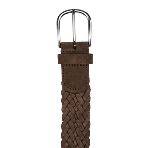 Anderson's Brown Braided Suede Leather 40mm Belt Buckle
