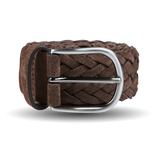 Anderson's Brown Braided Suede Leather 40mm Belt Feature