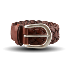 Anderson's Brown Woven 2,5 cm Leather Belt Feature