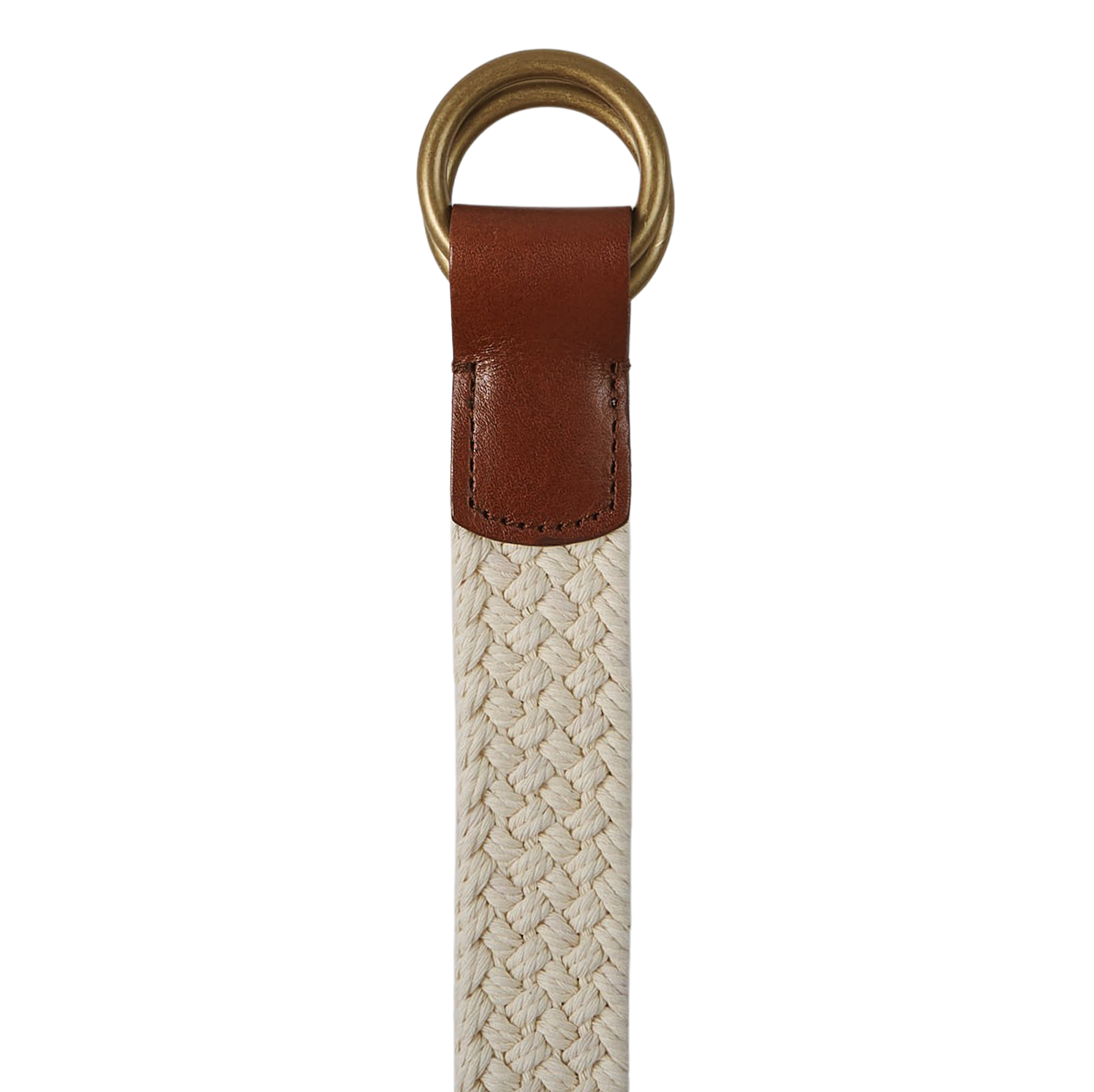 An Anderson's cream beige cotton canvas 30mm belt with a brass buckle, perfect for casual outfits.
