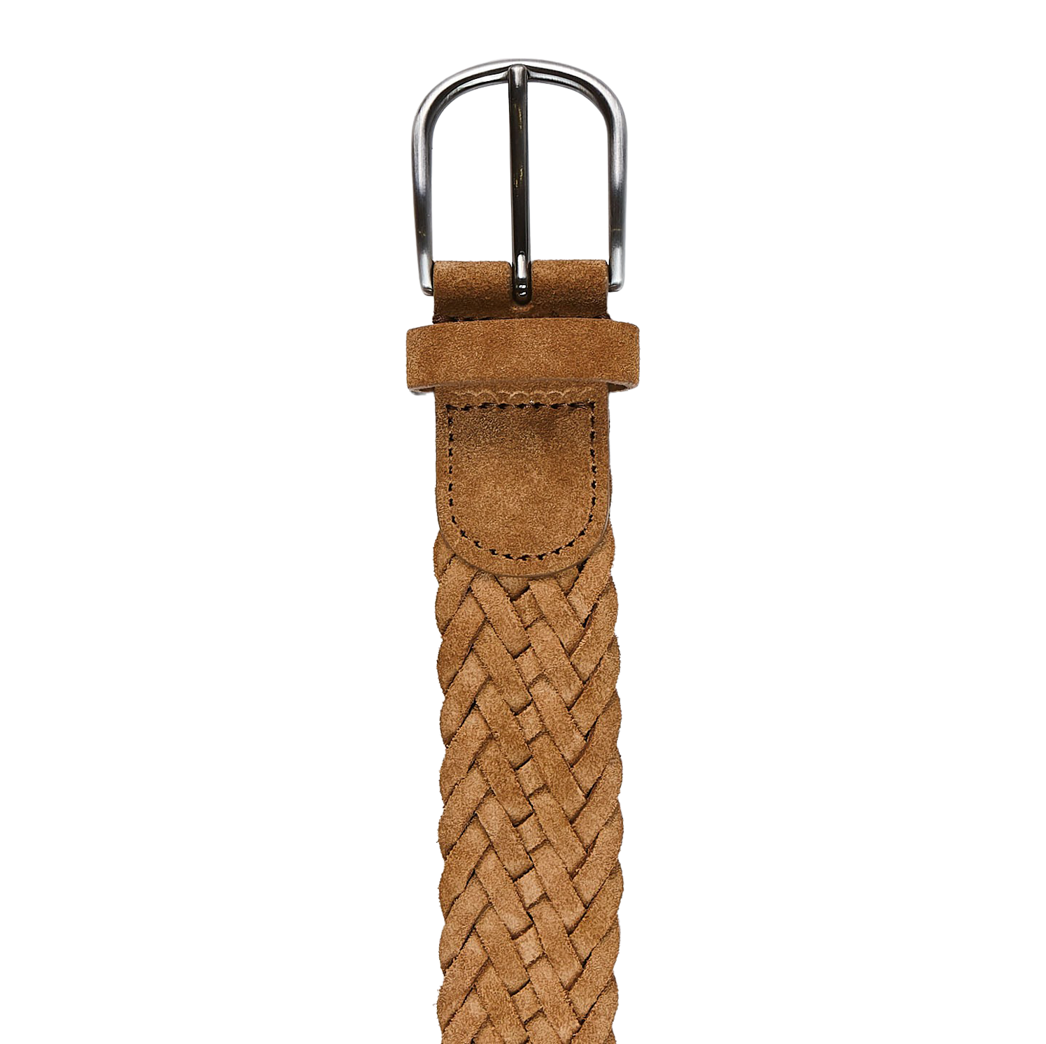 Anderson's Light Brown Braided Suede Leather 40mm Belt Buckle