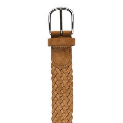 Anderson's Light Brown Braided Suede Leather 40mm Belt Buckle