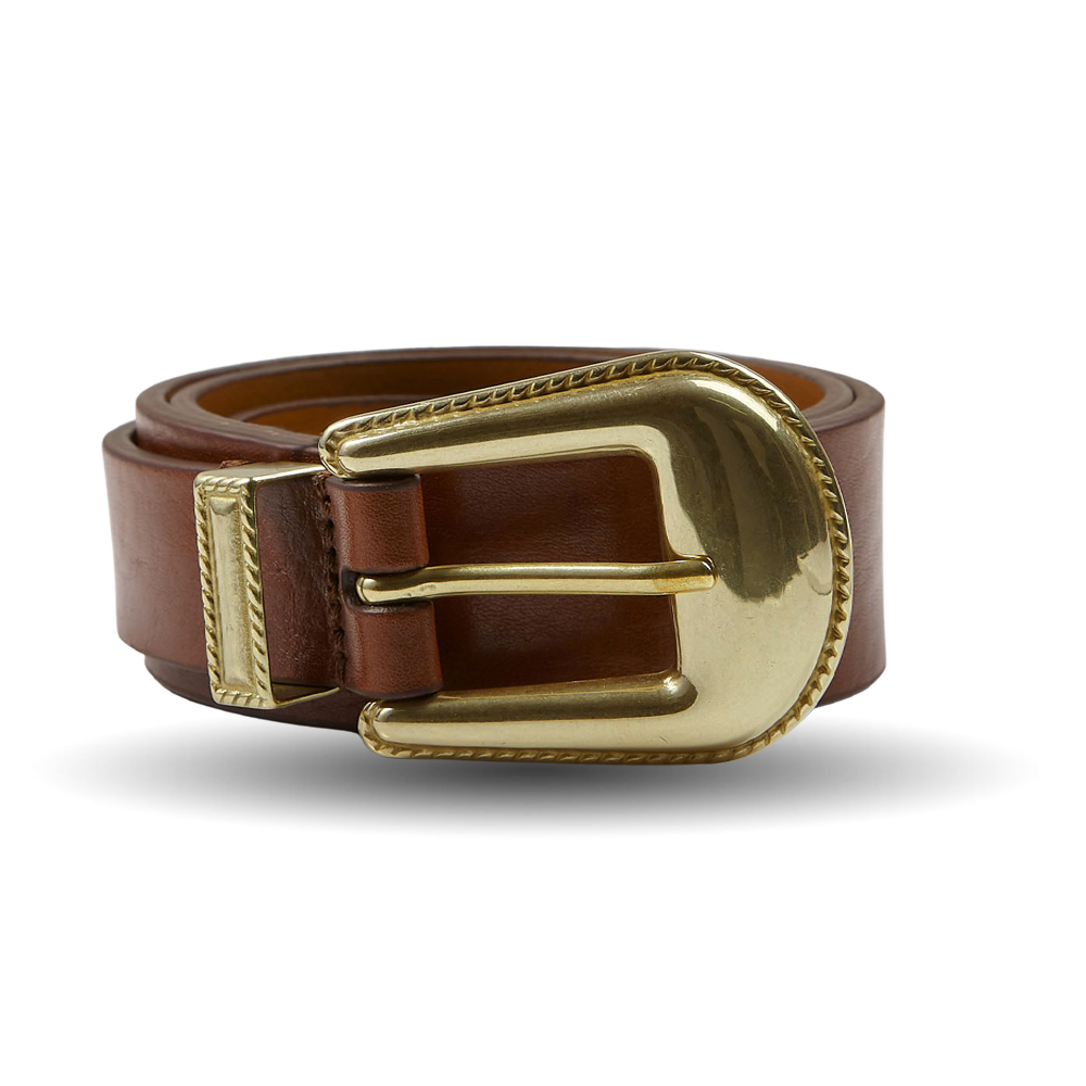 Anderson's Light Brown Calf Leather 35mm Western Belt Feature