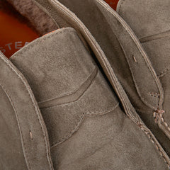 Andrea Ventura Sand Taupe Suede Oyster Zenit Slippers Detail