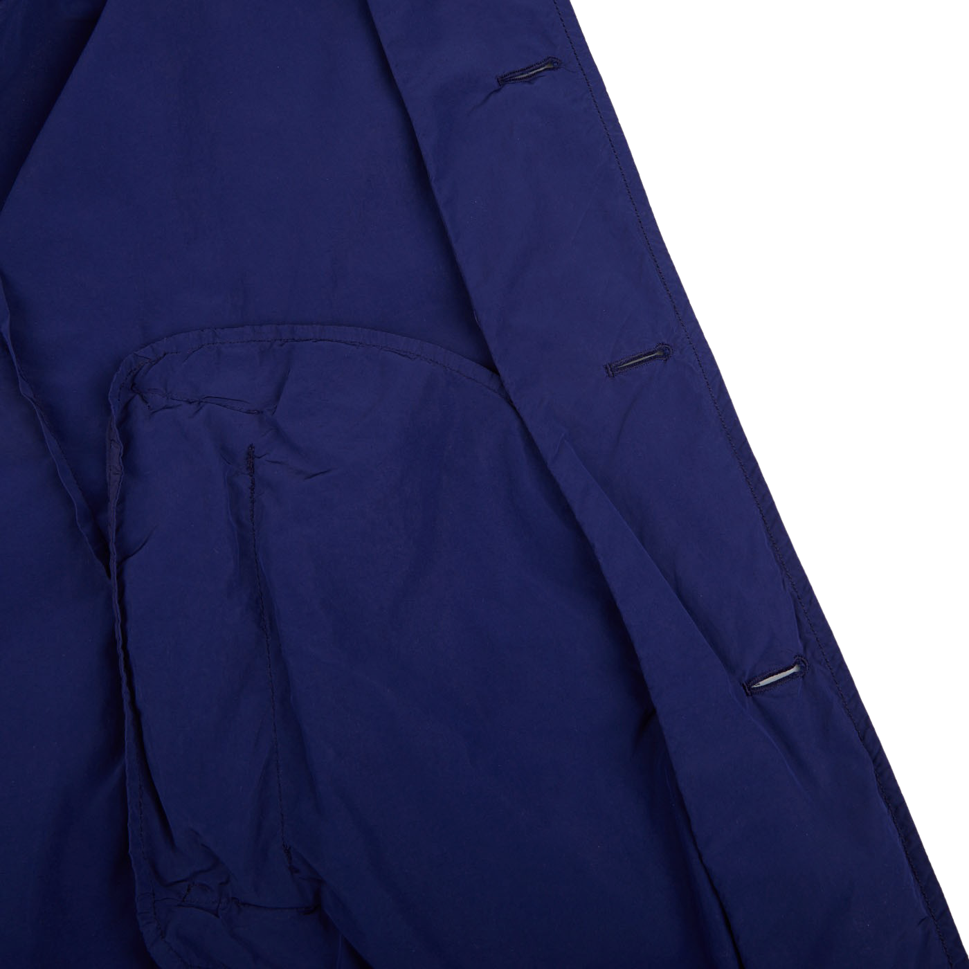 Aspesi Indigo Blue Micro Nylon Limone Coat Inside