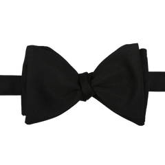 Baltzar Black Self Tie Ribbed Silk Bow Tie Feature