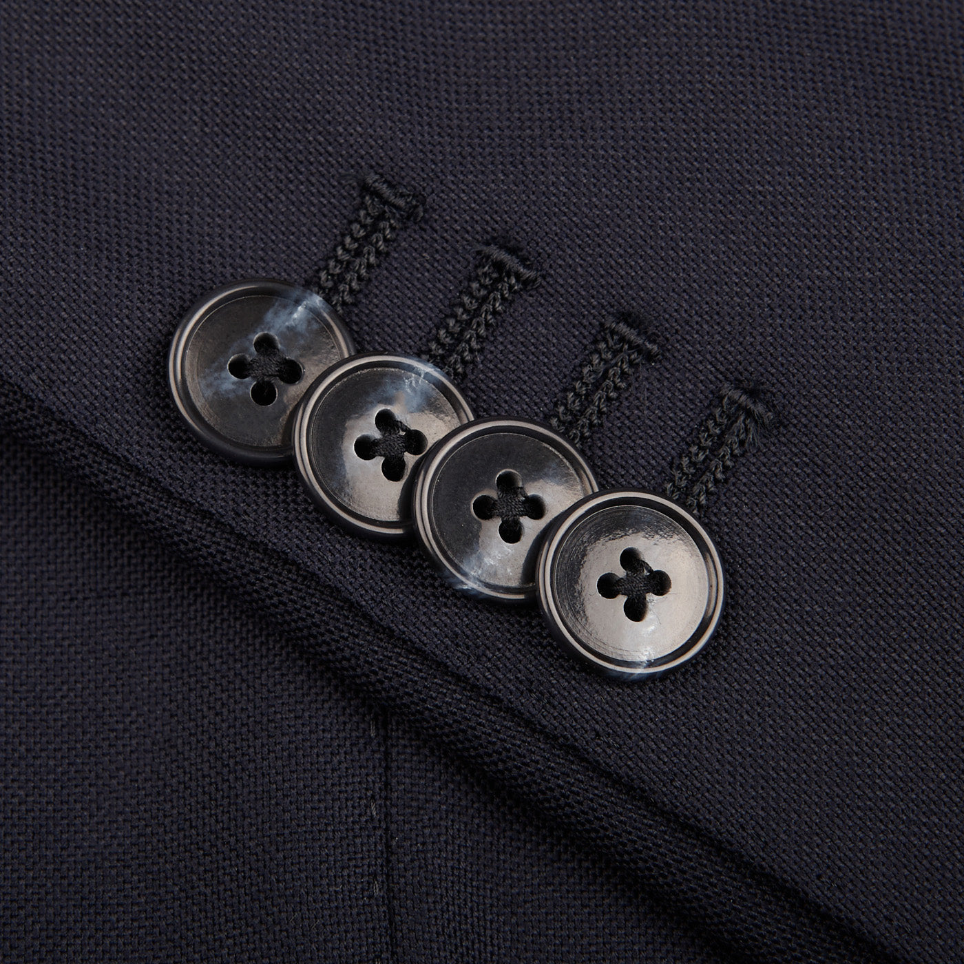 Baltzar Navy Blue Super 100s Wool DB Suit Jacket Button