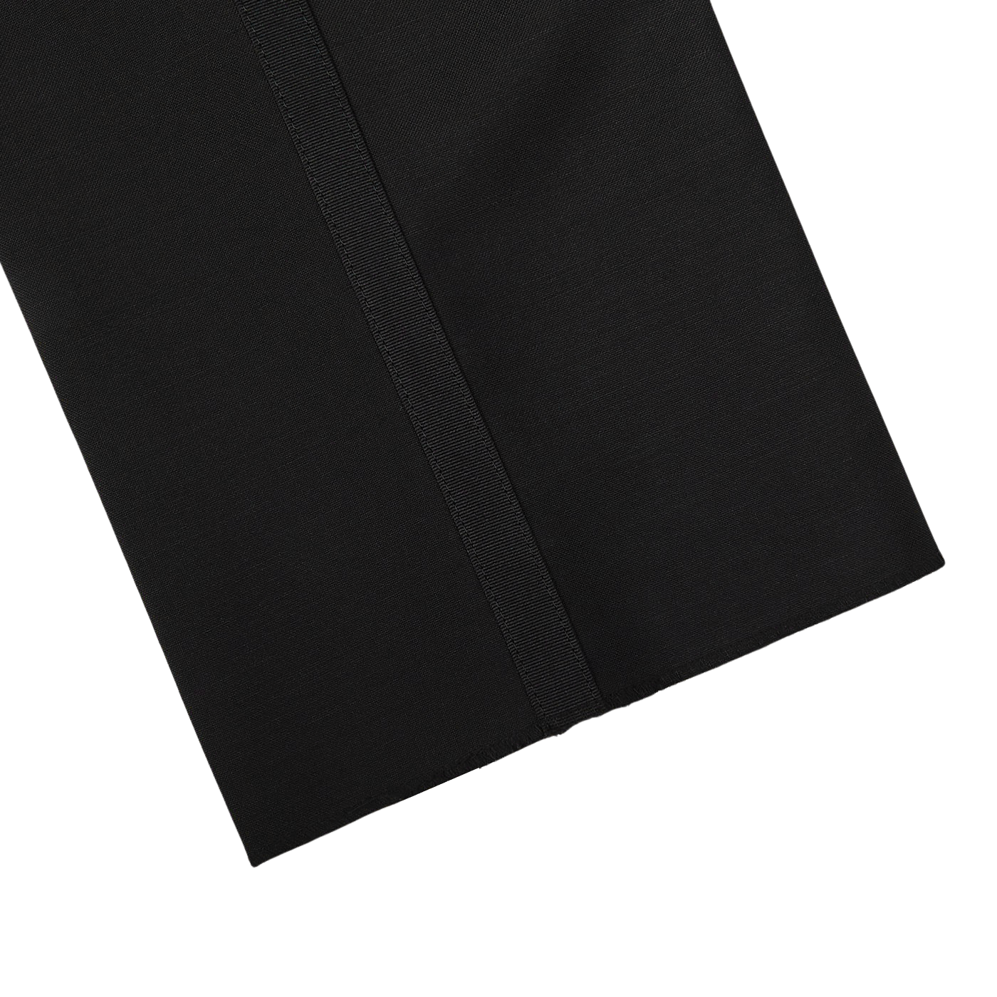 Baltzar Sartorial Black Wool Mohair Tuxedo Flat Front Trousers Cuff