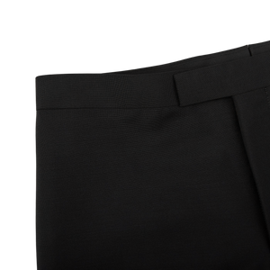 Baltzar Sartorial Black Wool Mohair Tuxedo Flat Front Trousers Edge