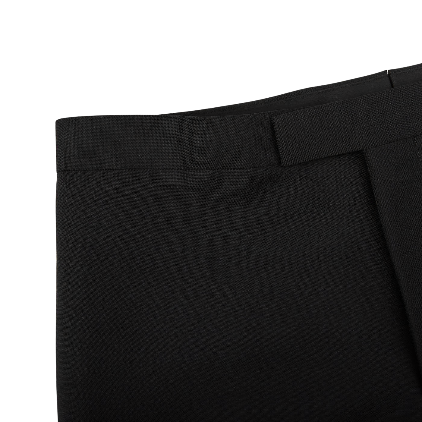 Baltzar Sartorial Black Wool Mohair Tuxedo Flat Front Trousers Edge