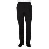 Baltzar Sartorial Black Wool Mohair Tuxedo Pleated Trousers Front