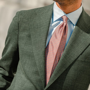 Baltzar Sartorial Green Melange Wool Linen Suit Jacket Model