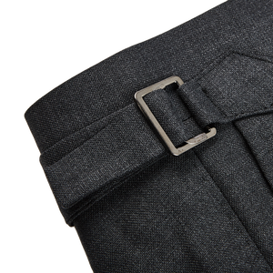 Baltzar Sartorial Grey Super 100's Wool Flat Front Suit Trousers Adjuster