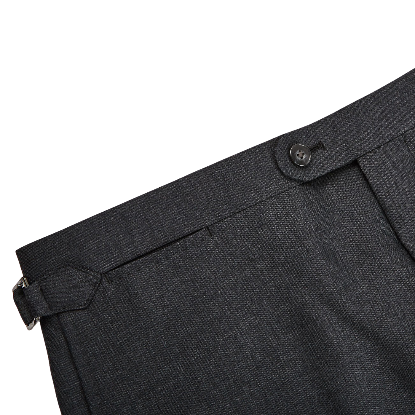 Baltzar Sartorial Grey Super 100's Wool Flat Front Suit Trousers Edge
