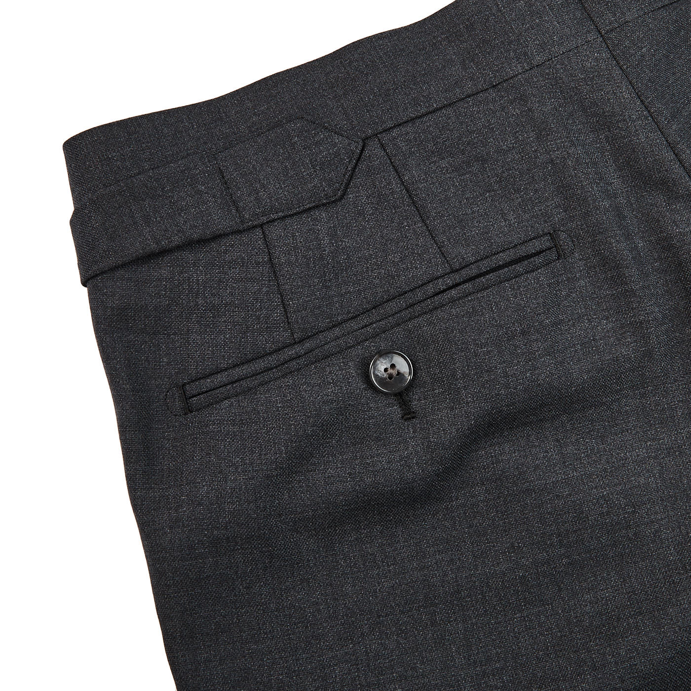 Baltzar Sartorial Grey Super 100's Wool Flat Front Suit Trousers Pocket