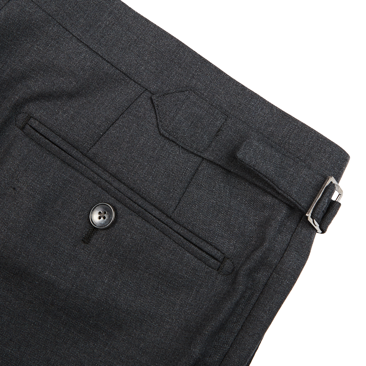 Baltzar Sartorial Grey Super 100's Wool Pleated Suit Trousers Pocket
