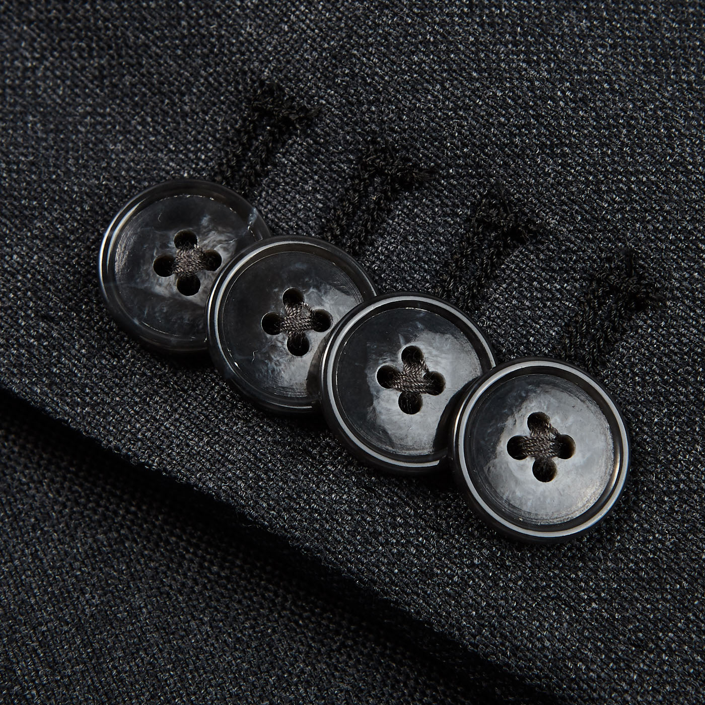 Baltzar Sartorial Grey Super 100's Wool Suit Jacket Button