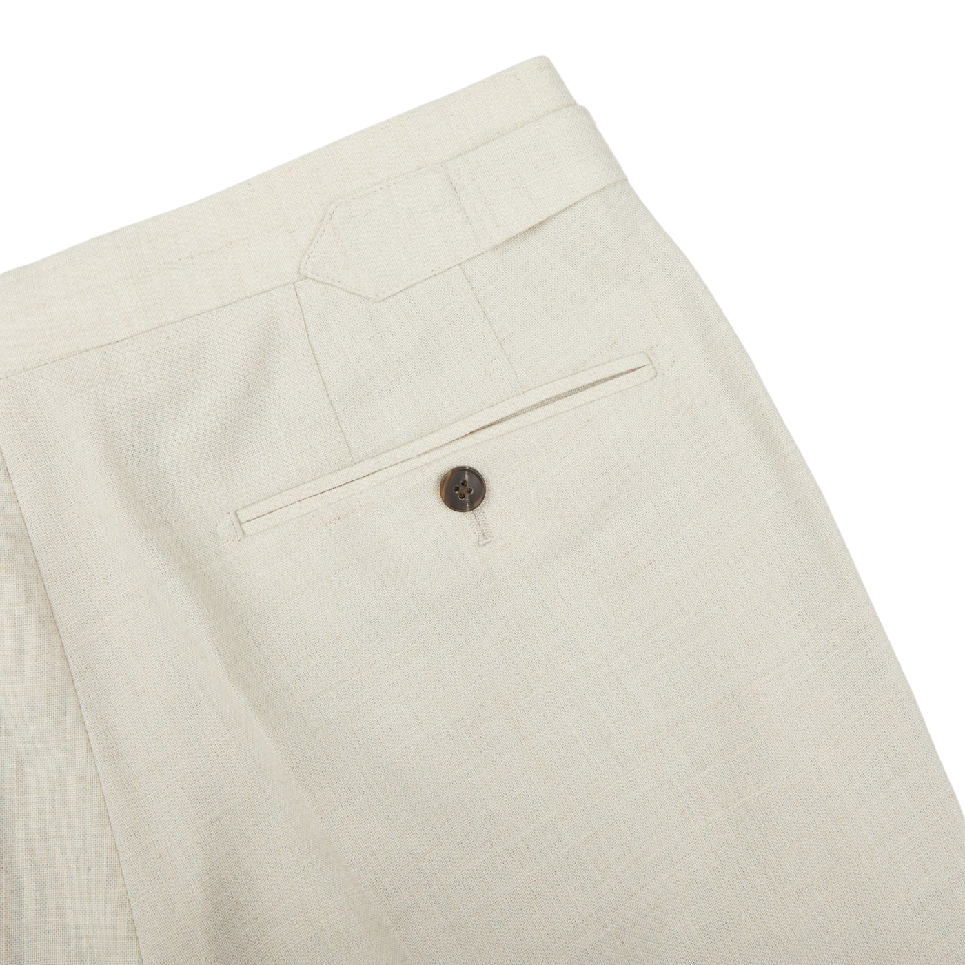 Baltzar Sartorial Light Beige Wool Linen Pleated Trousers Pocket1