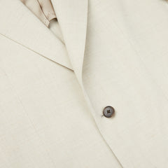 Baltzar Sartorial Light Beige Wool Linen Suit Jacket Closed