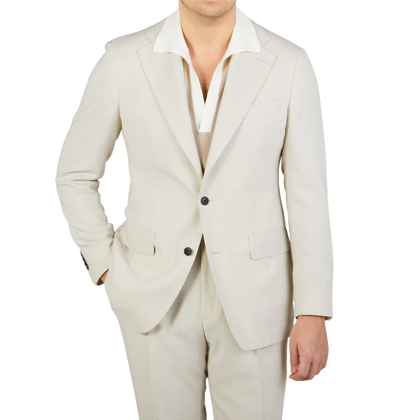 Baltzar Sartorial | Light Beige Wool Linen Suit Jacket
