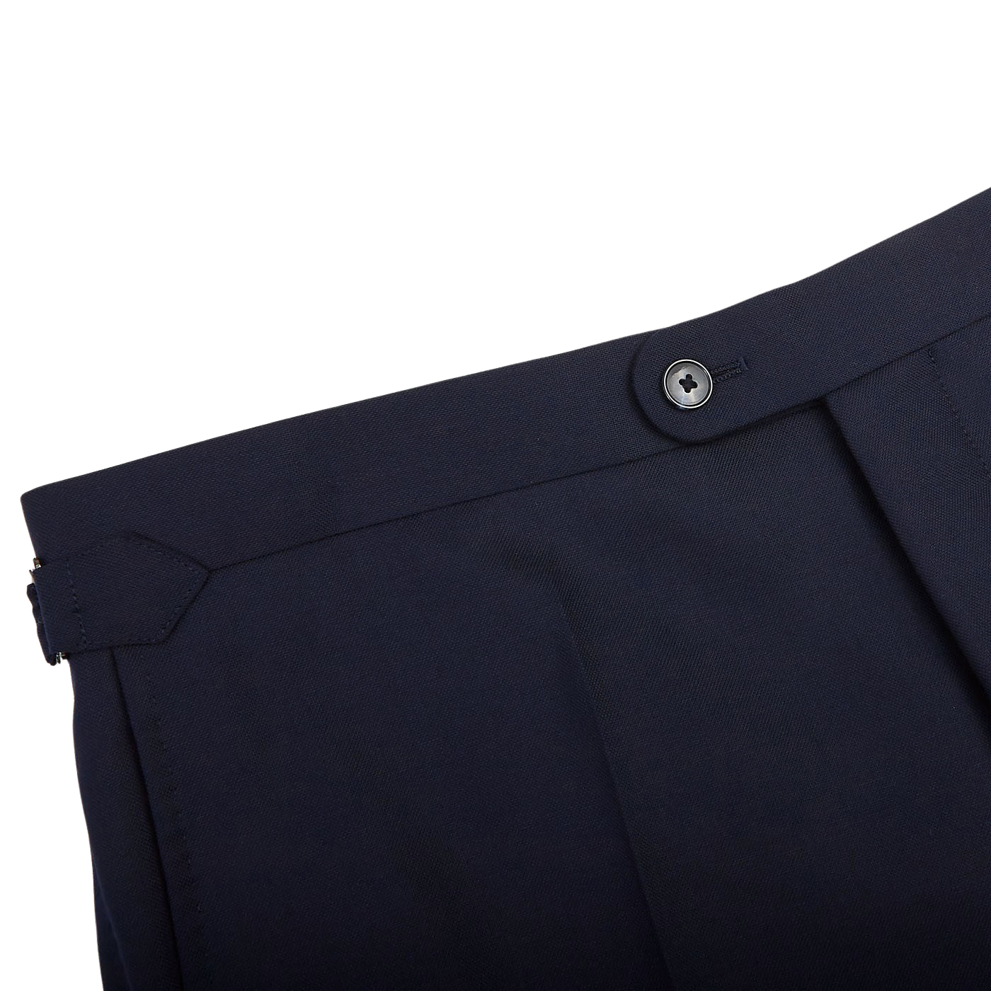 Baltzar Sartorial Navy Super 100's Wool Flat Front Suit Trousers Edge