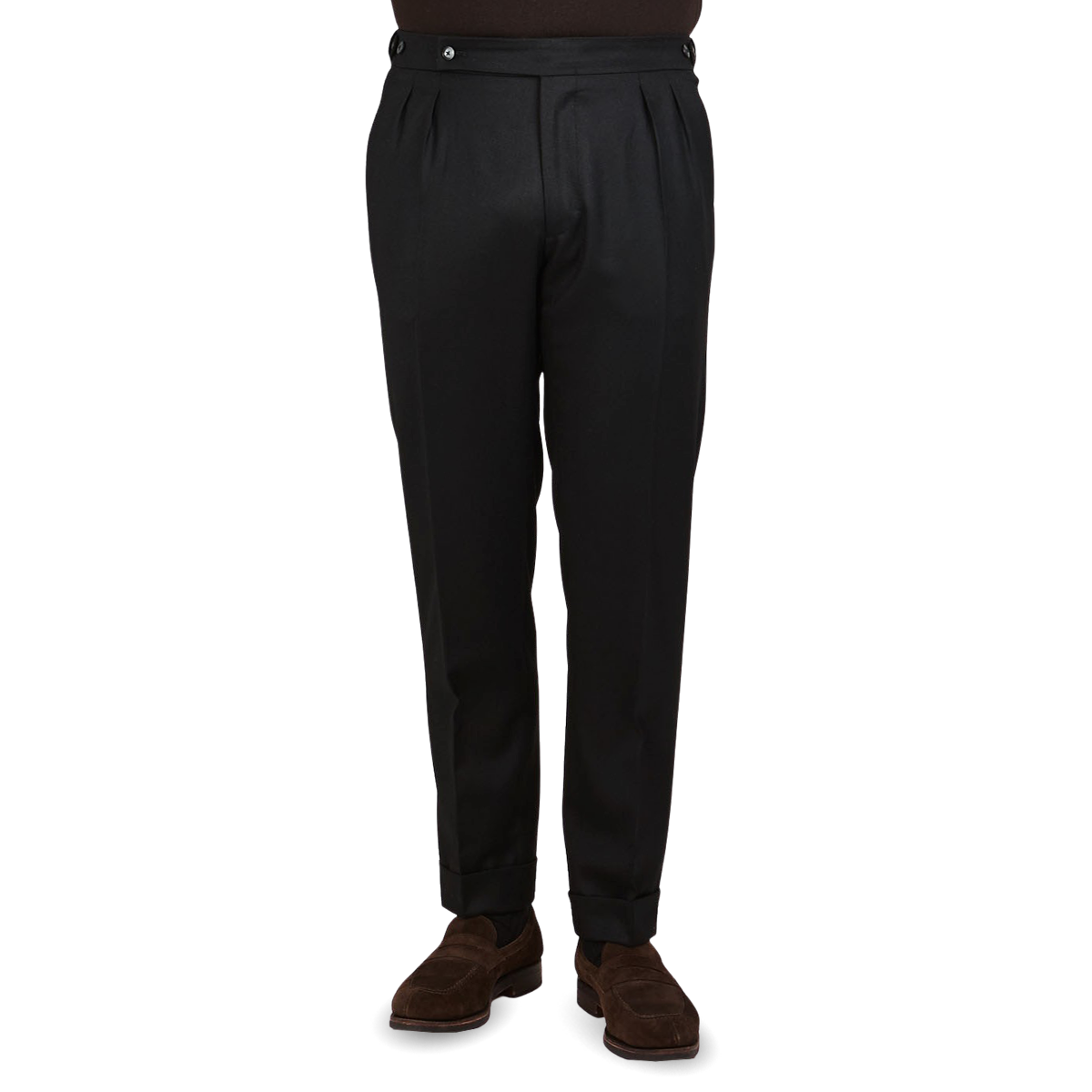 Buy Men Black Regular Fit Solid Pleated Formal Trousers Online - 394798 |  Louis Philippe