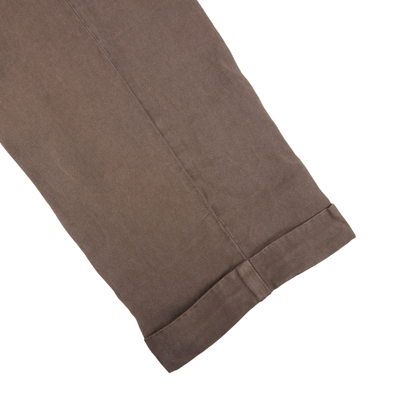 Berwich Brown Linen Blend Flat Front Trousers Cuff