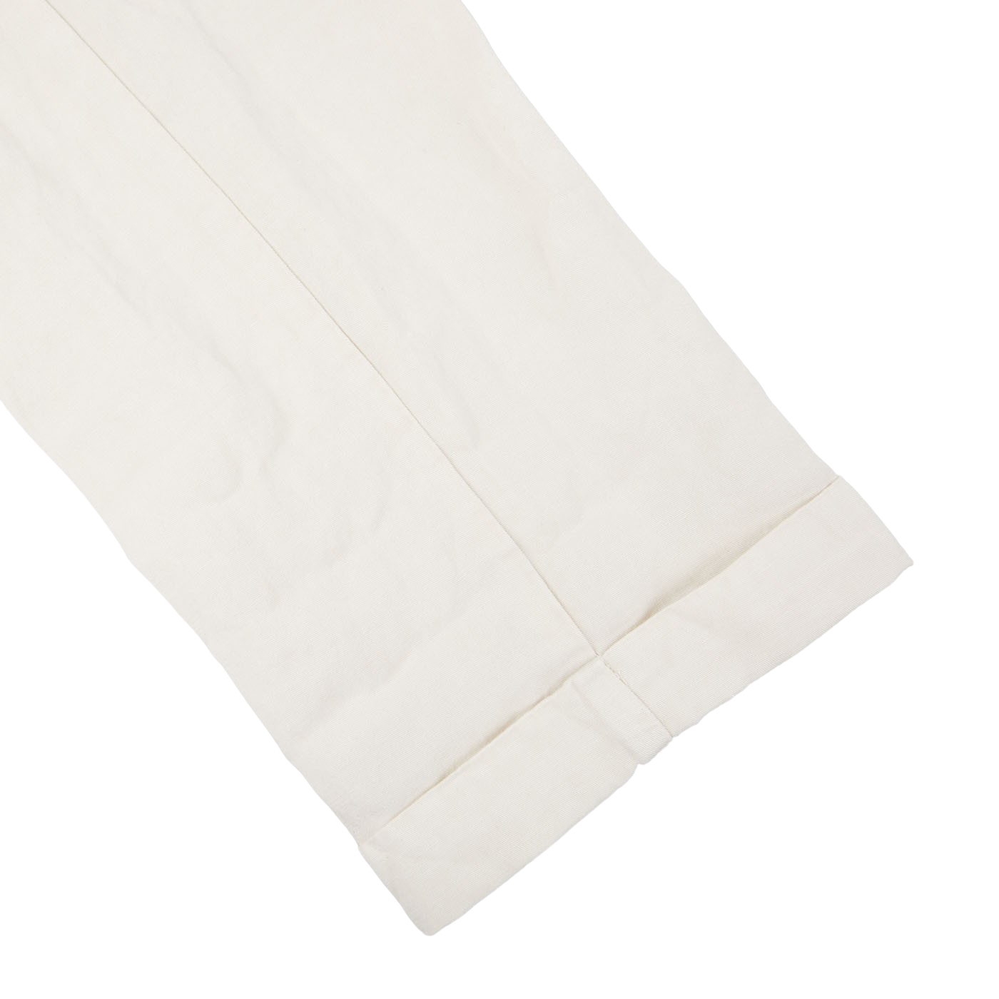 Berwich Cream Linen Blend Flat Front Trousers Cuff