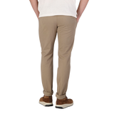 Berwich Dark Beige Cotton Stretch Chinos Back