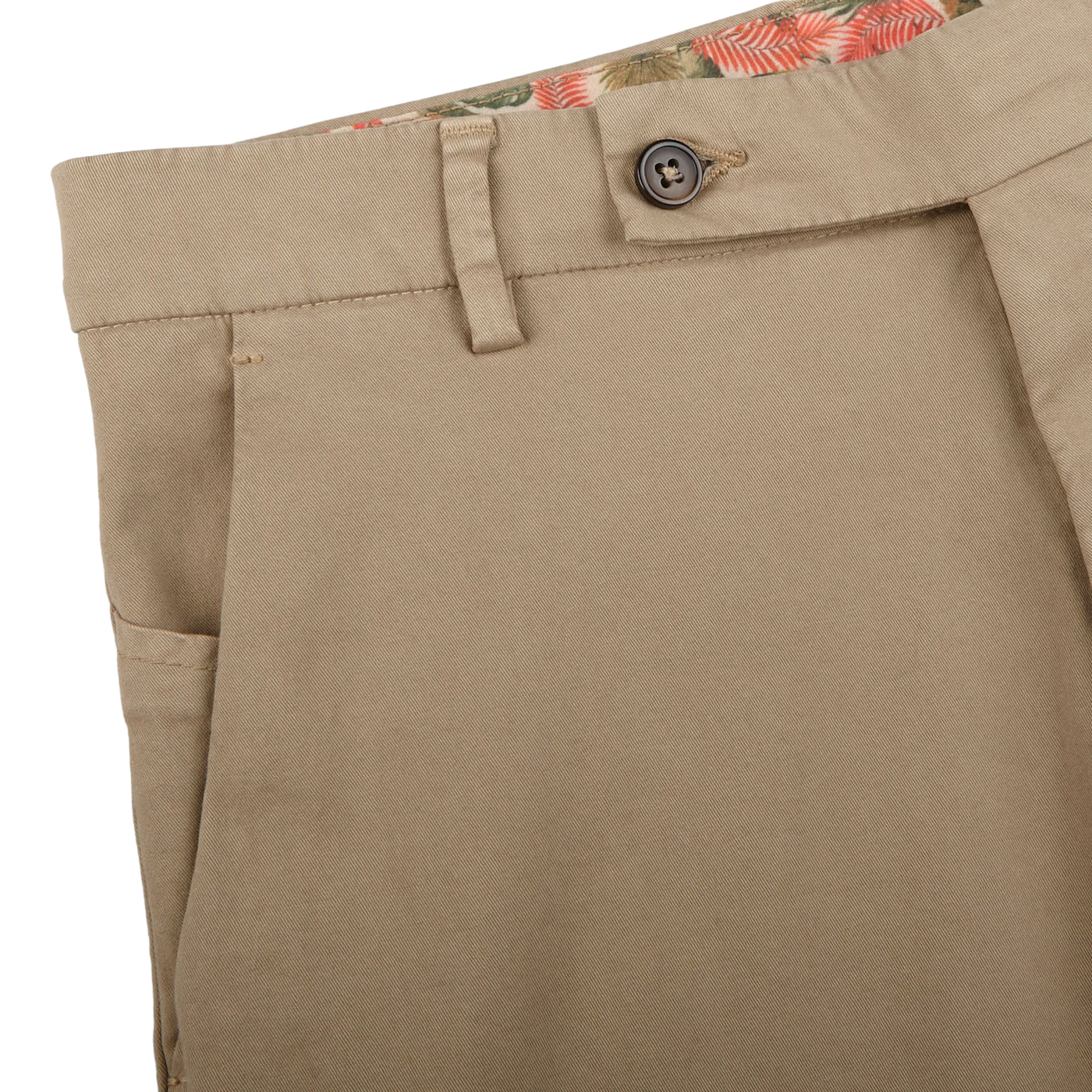 Berwich Dark Beige Cotton Stretch Chinos Edge