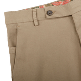 Berwich Dark Beige Cotton Stretch Chinos Edge