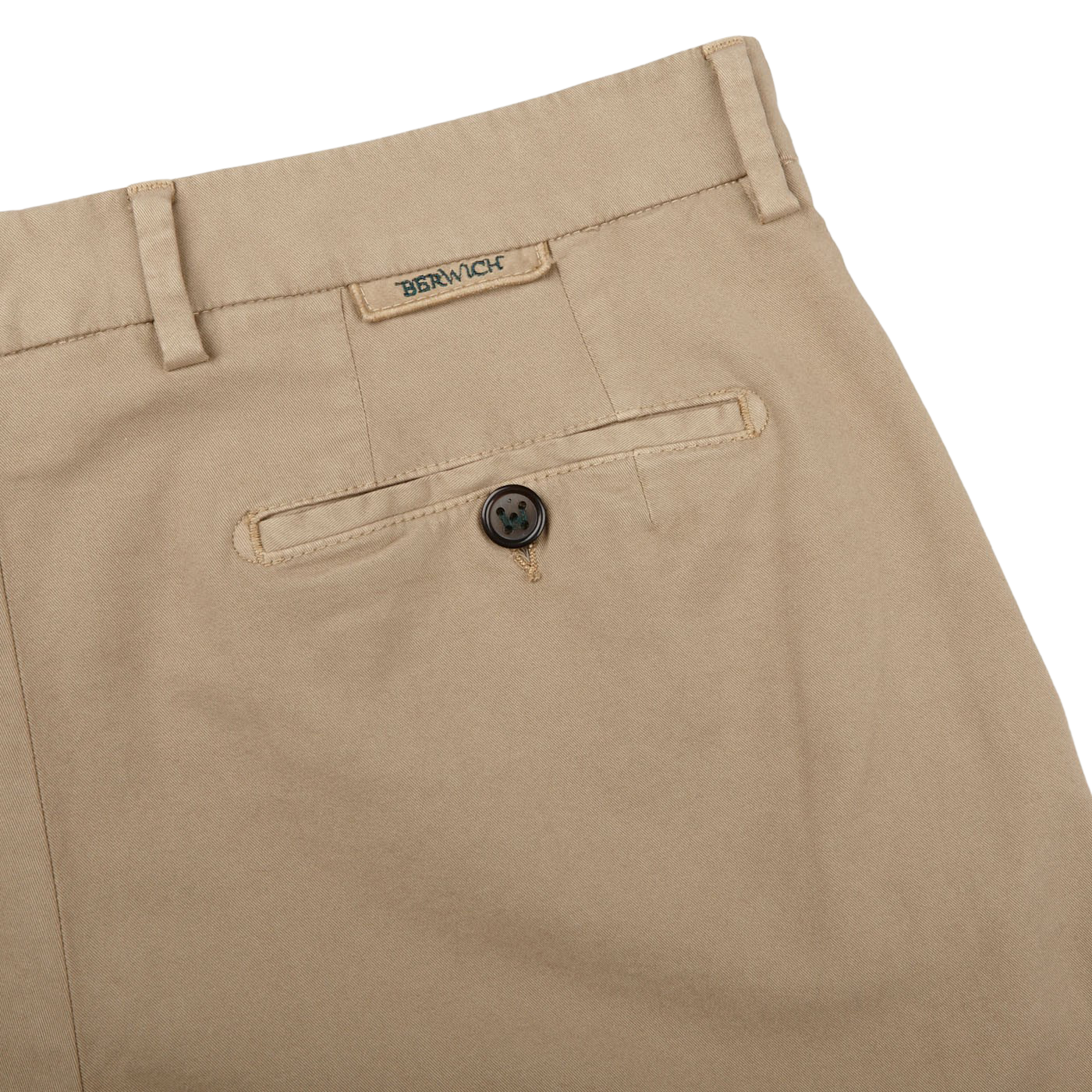 Berwich Dark Beige Cotton Stretch Chinos Pocket