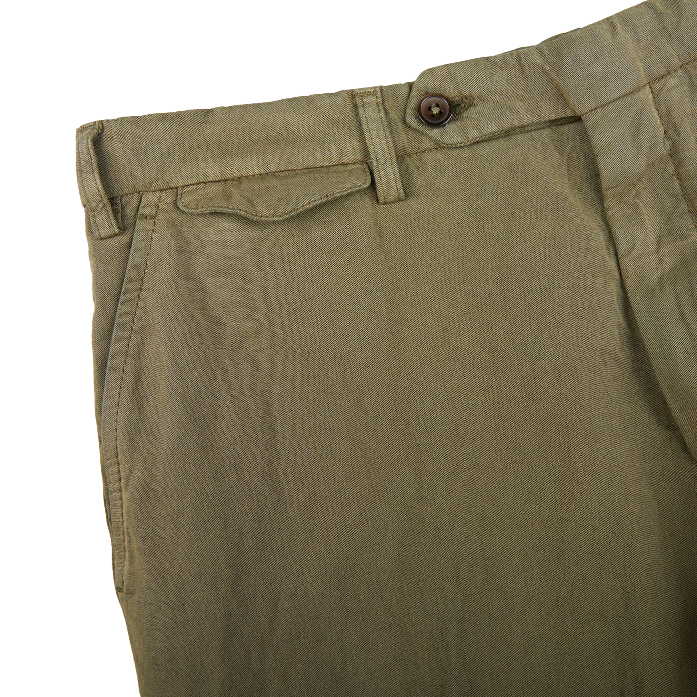Berwich Green Linen Blend Flat Front Trousers Edge