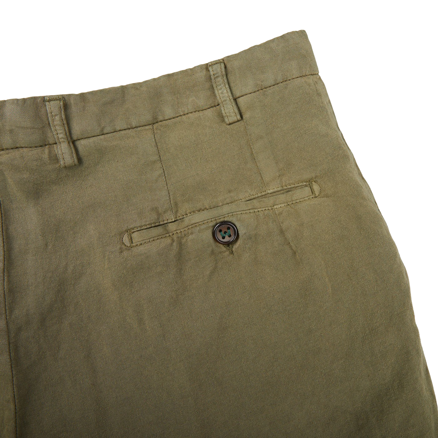 Berwich Green Linen Blend Flat Front Trousers Pocket