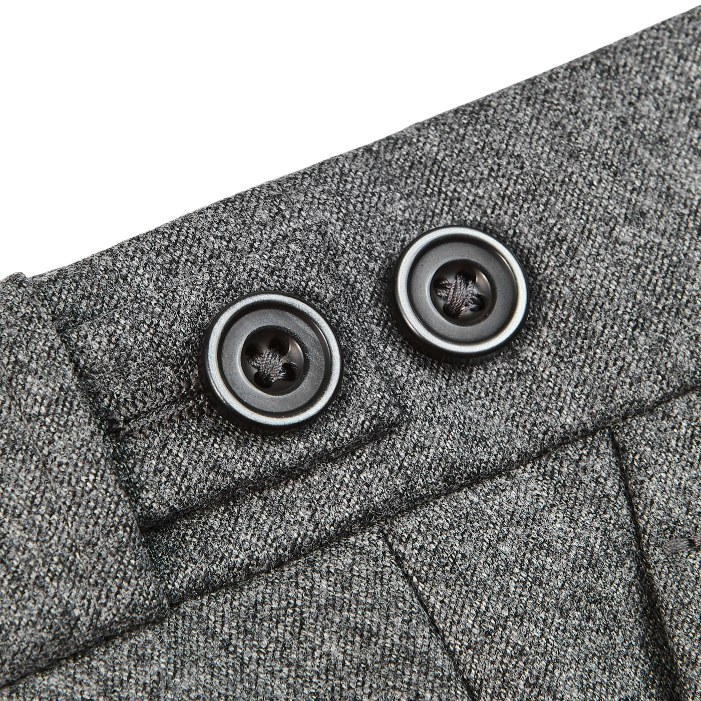 Berwich Grey Wool Flannel Pleated Trousers Detail