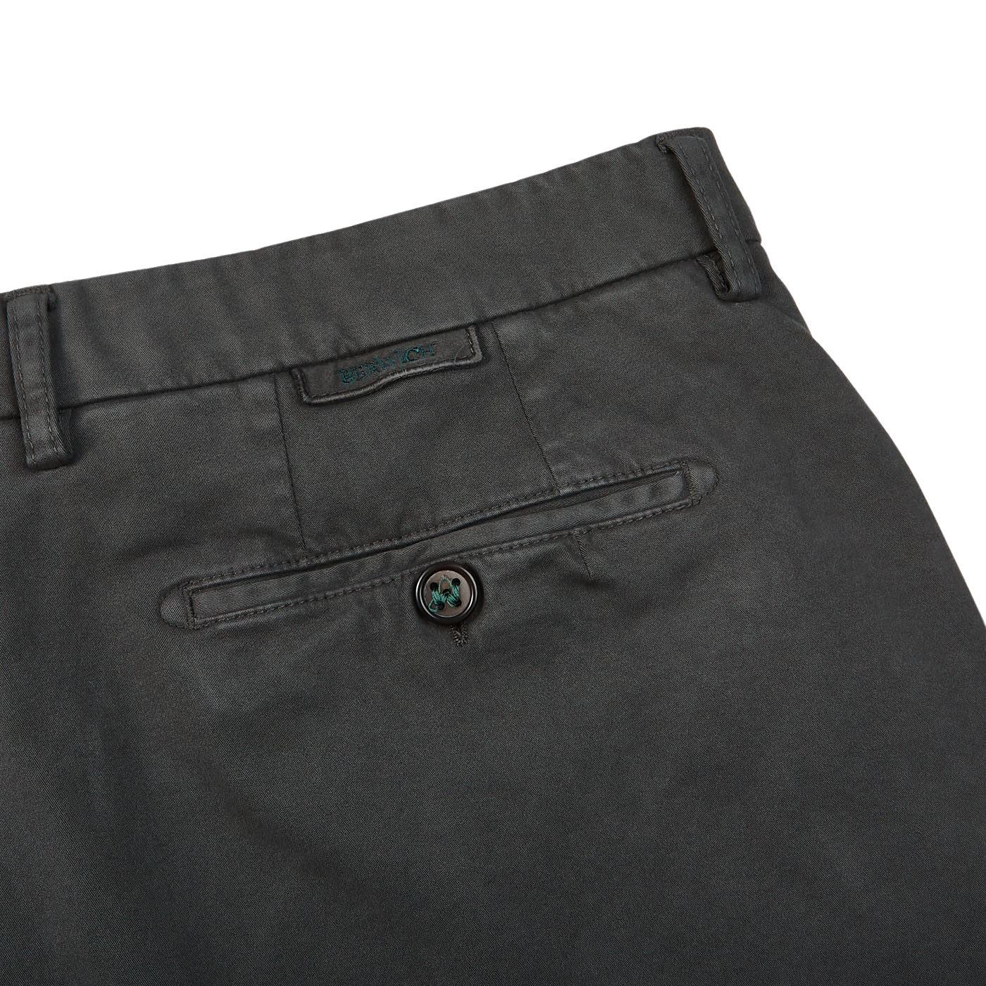 Berwich Washed Grey Cotton Stretch Chinos Pocket