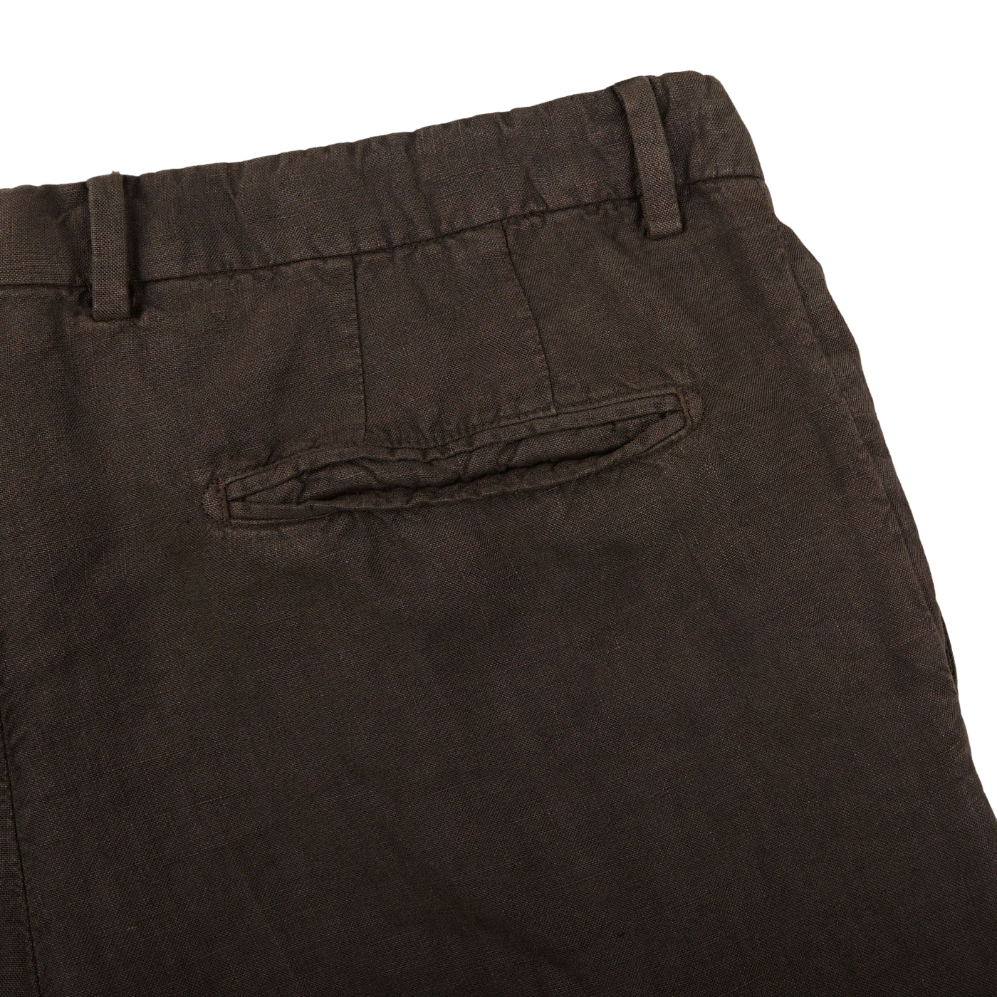 Boglioli Dark Brown Washed Linen Suit Pocket
