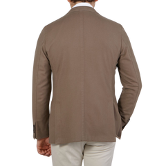 Boglioli Dark Taupe Brushed Virgin Wool K Jacket Back