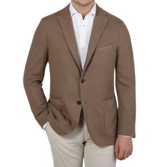 Boglioli Dark Taupe Brushed Virgin Wool K Jacket Front