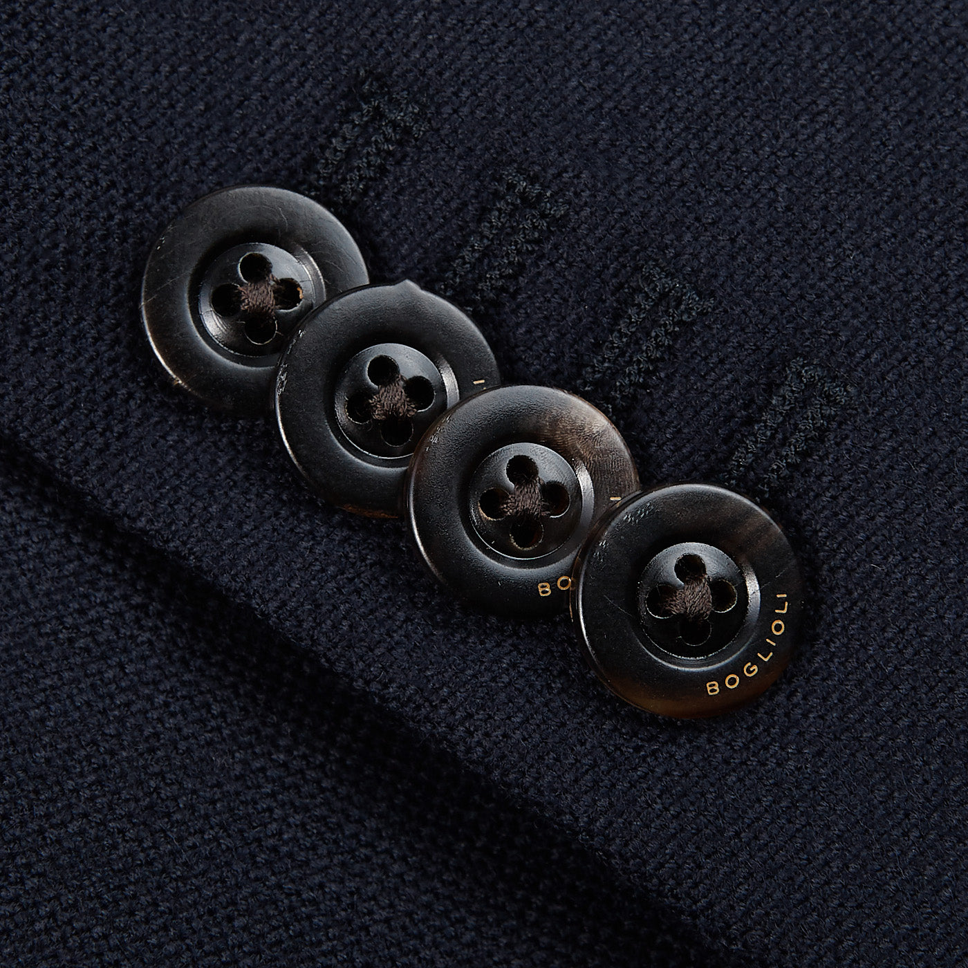 Boglioli Navy Blue Virgin Wool K Jacket Button